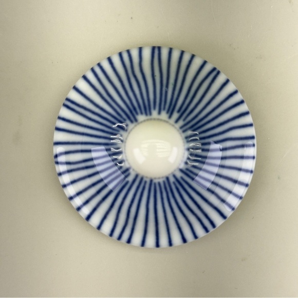 Fitz and Floyd Les Bands Blue and White Striped Sugar Creamer Set - Picture 10 of 15